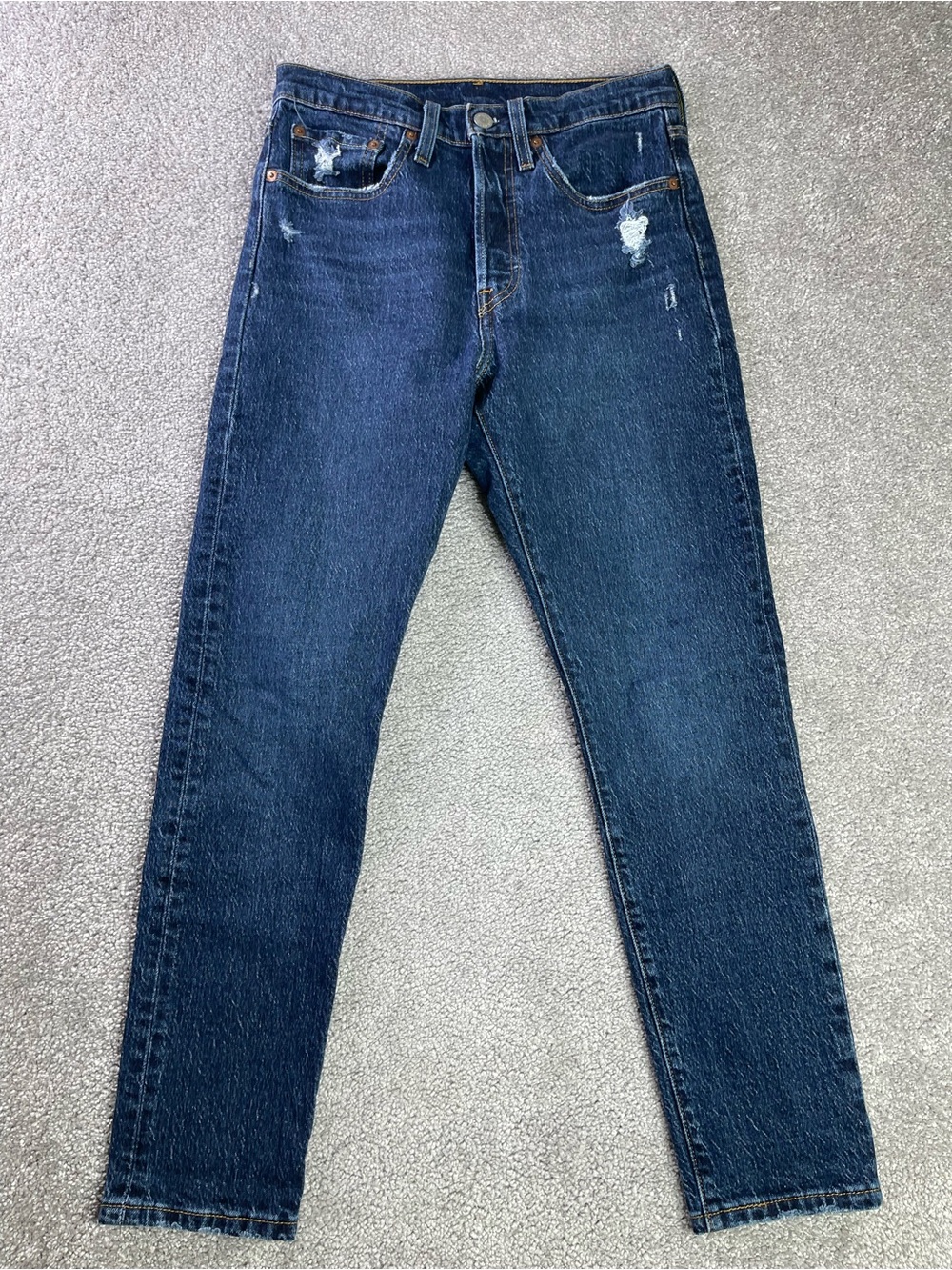 Levi’s 501 Jeans Women’s 26X27 Skinny High Rise Distressed Dark Wash Button Fly